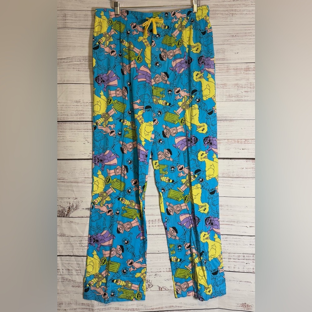 Sesame Street Blue Pajama Bottoms with Yellow Accents